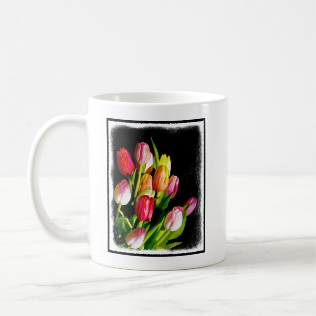Tulip Painting - Originalfärgsbild Kaffemugg (Vänster)