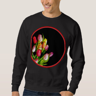 Tulip Painting - Originalfärgsbild Lång Ärmad Tröja