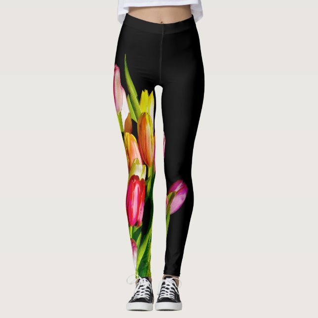 Tulip Painting - Originalfärgsbild Leggings (Framsida)