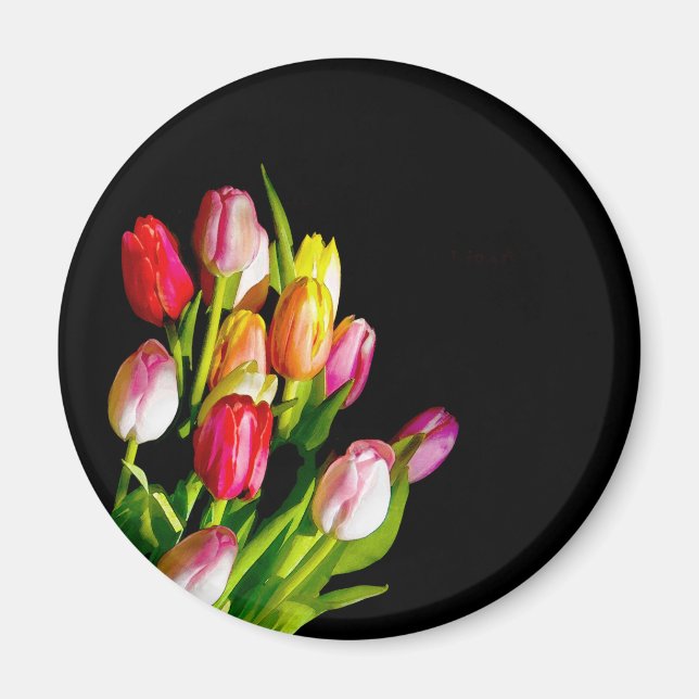 Tulip Painting - Originalfärgsbild Magnet (Framsidan)