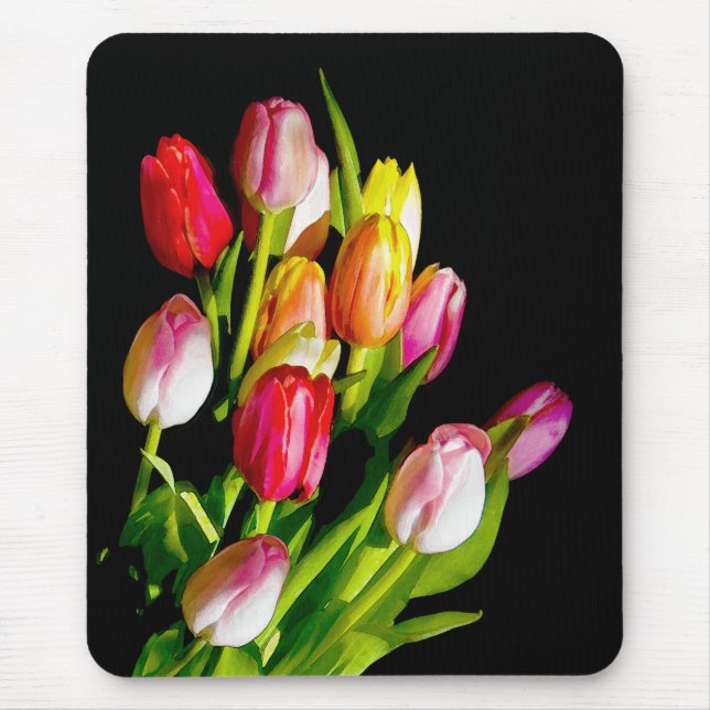 Tulip Painting - Originalfärgsbild Musmatta (Framsidan)