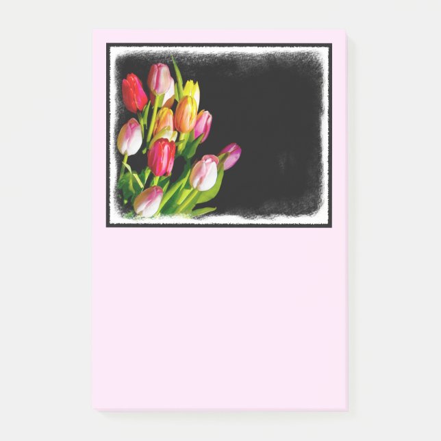Tulip Painting - Originalfärgsbild Post-it Block (Framsida)