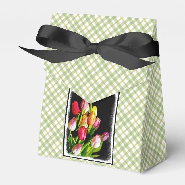 Tulip Painting - Originalfärgsbild Presentaskar (Framsidan Sidan)