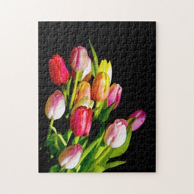 Tulip Painting - Originalfärgsbild Pussel (Vertikal)