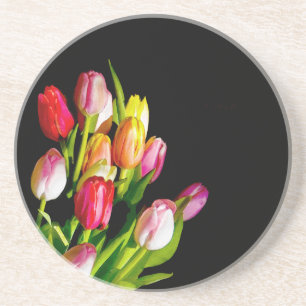 Tulip Painting - Originalfärgsbild Underlägg Sandsten