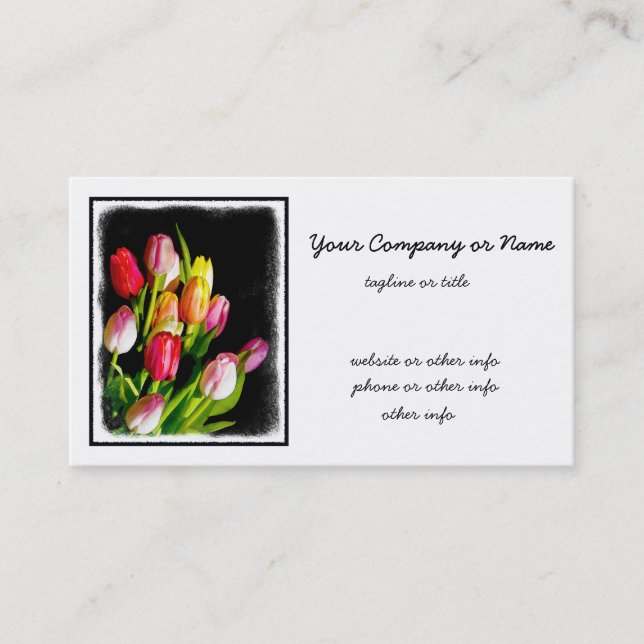 Tulip Painting - Originalfärgsbild Visitkort (Framsida)