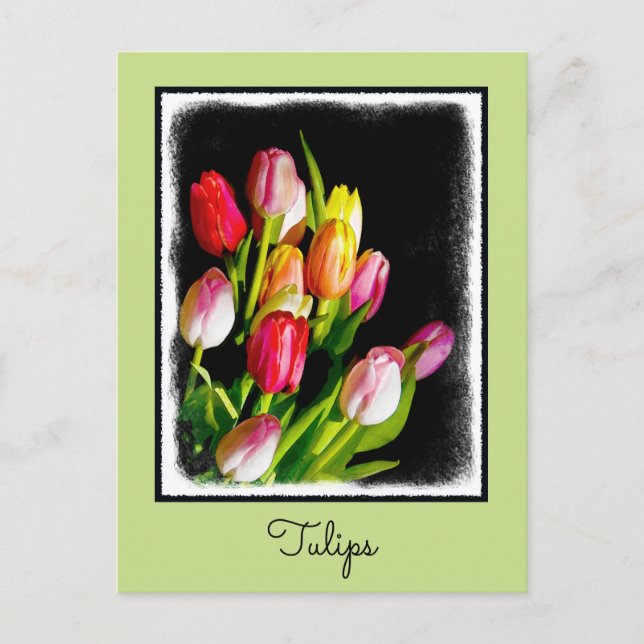 Tulip Painting - Originalfärgsbild Vykort (Framsida)