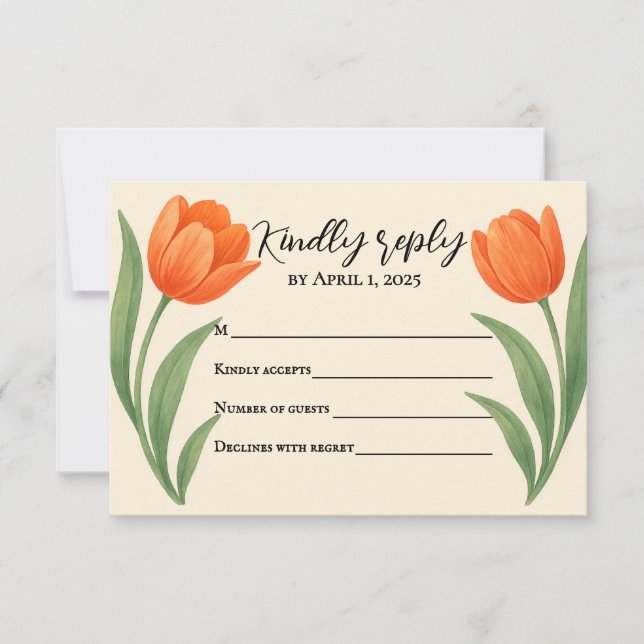 Tulip Paradise RSVP-kort OSA Kort (Framsida)