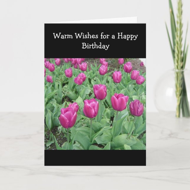 Tulip Patch Birthday Wish Kort (Framsida)