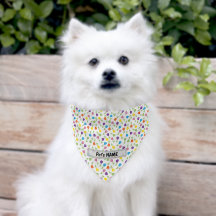 Tulip pattern Bandana, customise dog name