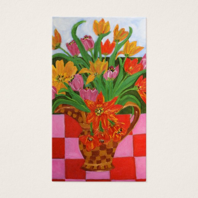 Tulip Picnic Art av Susan Payne-Trutna Visitkort (Framsidan)