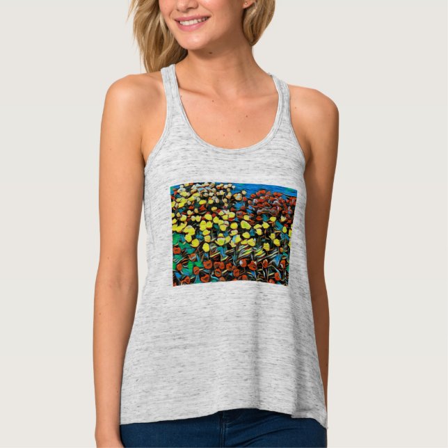 Tulip Racerback Top (Grått) med Dreaming-effekt Linne Med Racerback (Framsida)