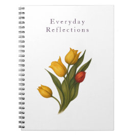 Tulip Reflections — Crisp White Luxe Journal Anteckningsbok