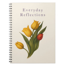 Tulip Reflections — Soft Ivory Luxe Journal Anteckningsbok