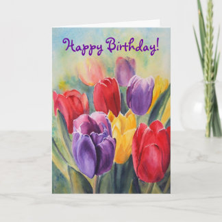 Tulip-regnbåge - Grattis på födelsedagen! Kort