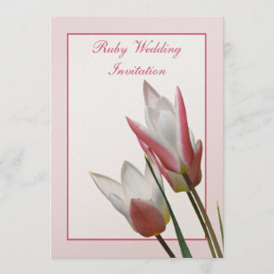 Tulip Ruby bröllopsjubileums inbjudan