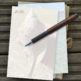 Tulip Shell Ocean Background Lined Writing Paper Brevpapper