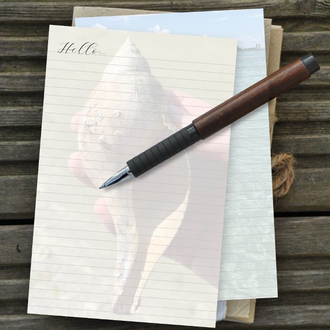 Tulip Shell Ocean Background Lined Writing Paper Brevpapper (Skapare uppladdad)