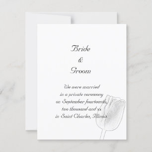 Tulip Sketch Giftermål / Elopement Notice Meddelande