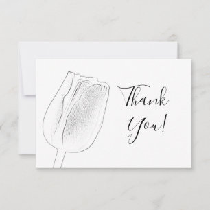 Tulip Sketch Vår bröllop Tack Kort