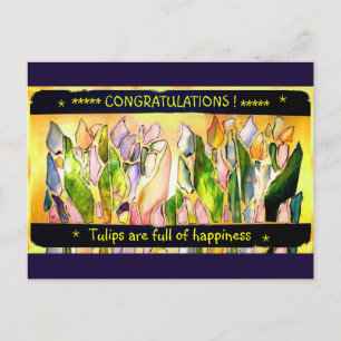 Tulip Square Grattulations Kort