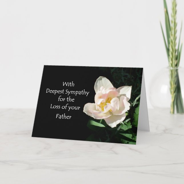 Tulip Sympathy Card - förlust av Far Kort (Framsida)
