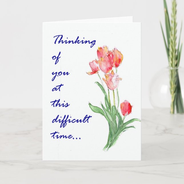Tulip Sympathy Card Kort (Framsida)