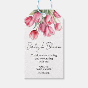 Tulip Tack Baby Shower Present Taggar Presentetikett