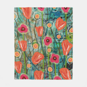 Tulip Tango - Natur Inspired Contemporary Art - Fleecefilt