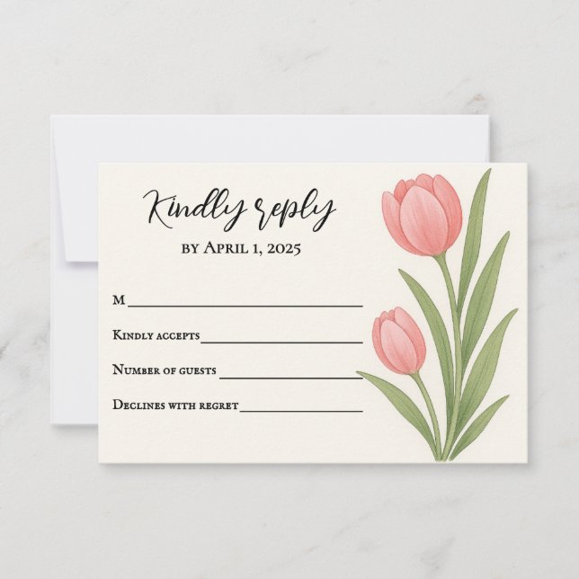 Tulip Treasure RSVP-kort OSA Kort (Framsida)