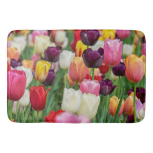 Tulip Vår blommor Garden Blommigt Gult Rosa Red Badrumsmatta