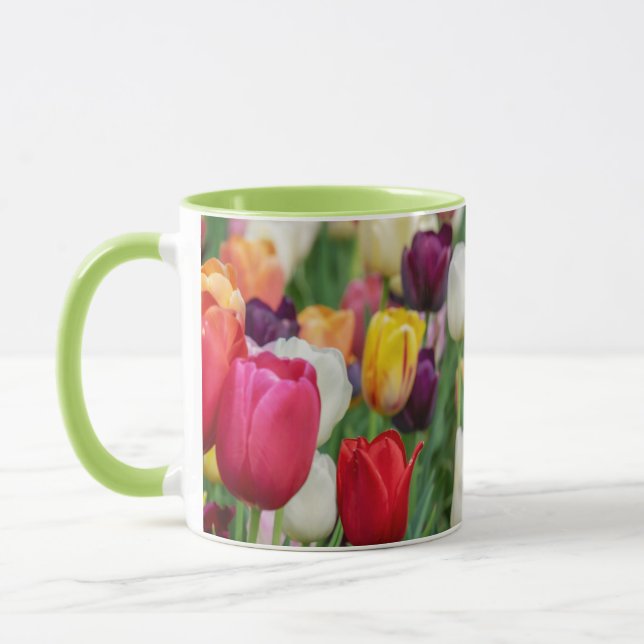 Tulip Vår blommor Garden Blommigt Gult Rosa Red Mugg (Vänster)