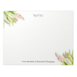 Tulip, vattenfärg, rosa och grönt. anteckningsblock