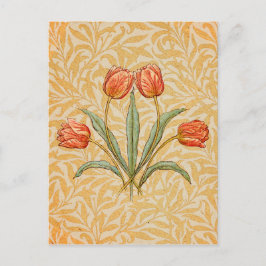 Tulip Vintage Coral Rustic Whimsical Swirls Vykort