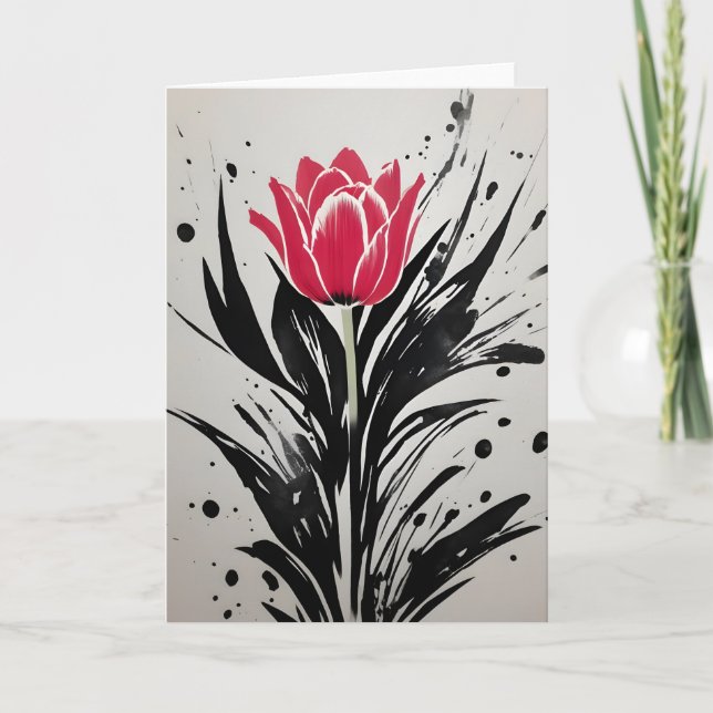 Tulip - Watercolor flowers Kort (Framsida)