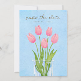 TULIPAN Save the Date-inbjudan / Akvarellblomma Spara Datumet