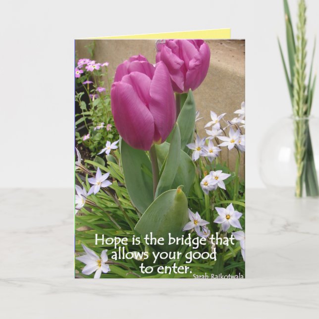 Tulipblommor Hopp är Bron Presentkort Kort (Framsida)
