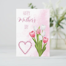 Tulipbukett Glad mors dag-kort