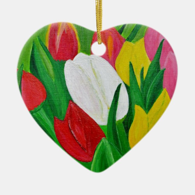 Tuliper 2a julgransprydnad keramik (Framsidan)