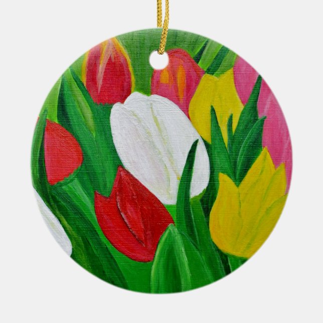 Tuliper 2a julgransprydnad keramik (Framsidan)