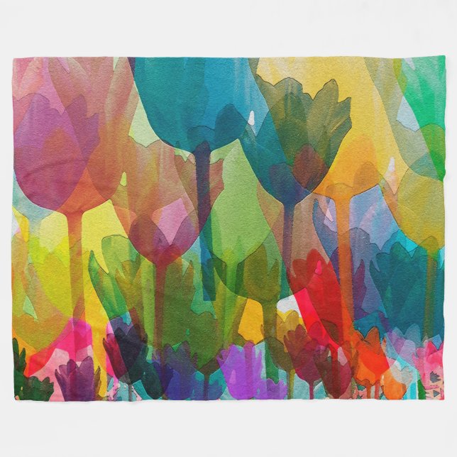 Tuliper Fleecefilt (Framsidan (Horisontell))