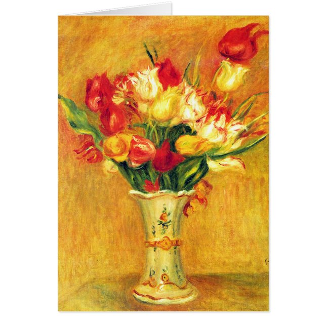 Tuliper från Pierre Renoir, Vintage Impressionism  Hälsningskort (Framsidan)