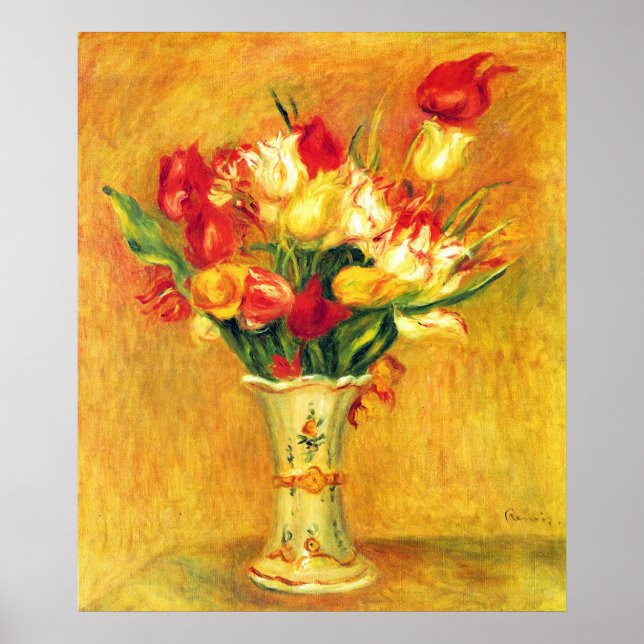 Tuliper från Pierre Renoir, Vintage Impressionism  Poster (Framsidan)