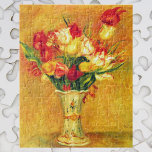 Tuliper från Pierre Renoir, Vintage Impressionism  Pussel<br><div class="desc">Tulips (1909) av Pierre Renoir är en vintage intsionism bra art blommigt fortfarande livtavla. En vacker bukett av blommande trädgårdsblommor. Gult-, rött- och orange-tulpanblommor visas i ett dekorativt vas. Om konstnären: Pierre-Auguste Renoir (1841-1919) var en ledande målare i utvecklingen av Impressionististen stil. Renoirs målningar är märkbara för sitt pulserande ljus...</div>