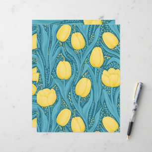 Tuliper i blått och gult