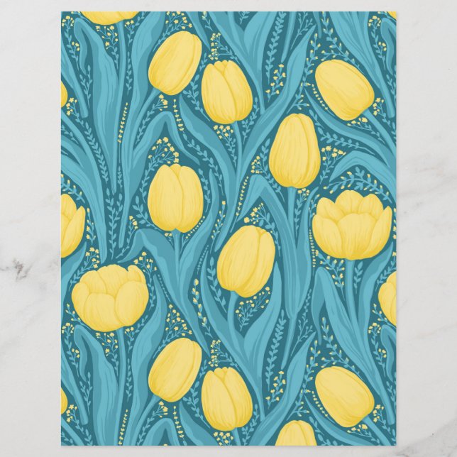 Tuliper i blått och gult (Framsida)