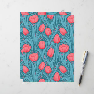 Tuliper i blått och rött