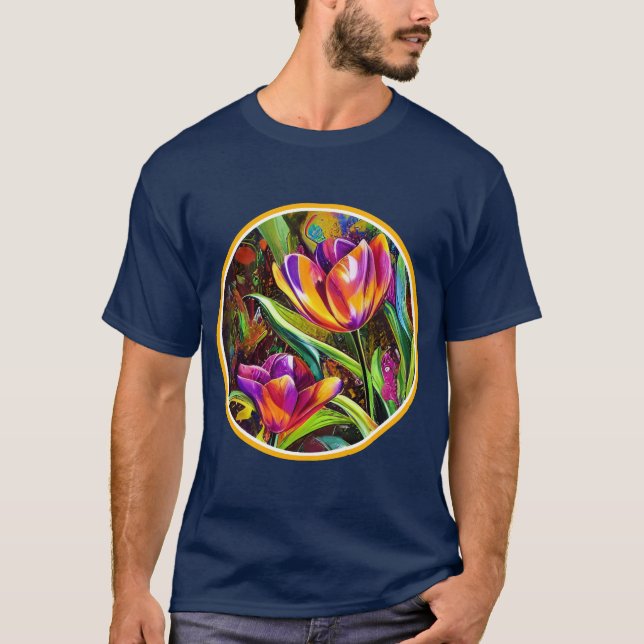Tuliper i cirkulationen t shirt (Framsida)
