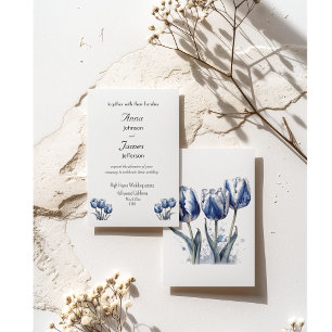 Tuliper i Delft Blue-anpassade Inbjudningar