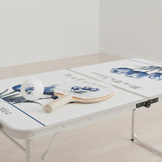 Tuliper i Delft Blue-anpassade Pingisracket (Skapare uppladdad)